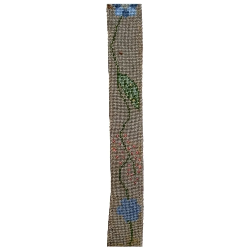 VINTAGE Vogue Studio City, CA Custom Made Needlepoint, Suede, Brass